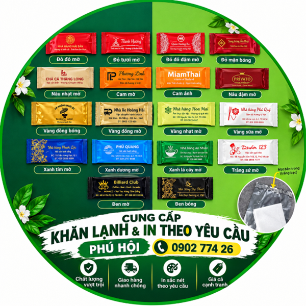 In khăn lạnh thương hiệu