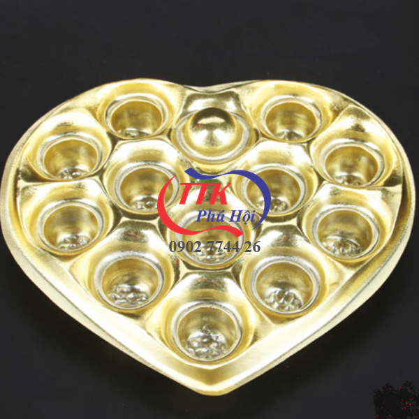 Khay hộp nhựa trái tim đựng socola viên