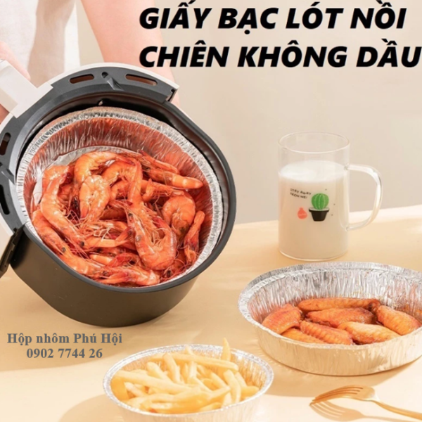 Khay nhôm lót nồi chiên không dầu 1200ml, 1750ml