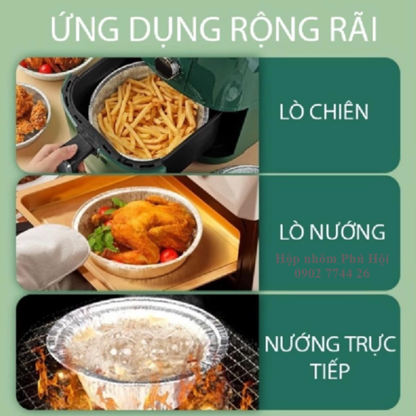 Khay nhôm lót nồi chiên không dầu 1200ml, 1750ml