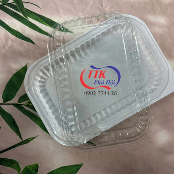 Khay nhựa đựng cơm 1 ngăn trắng lớn