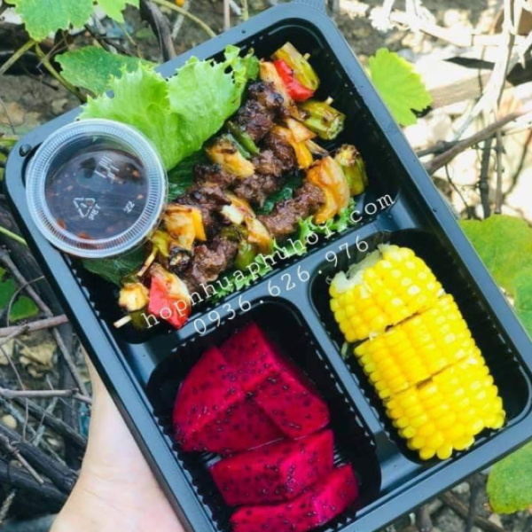 Khay nhựa đựng cơm 3 ngăn JBHT88