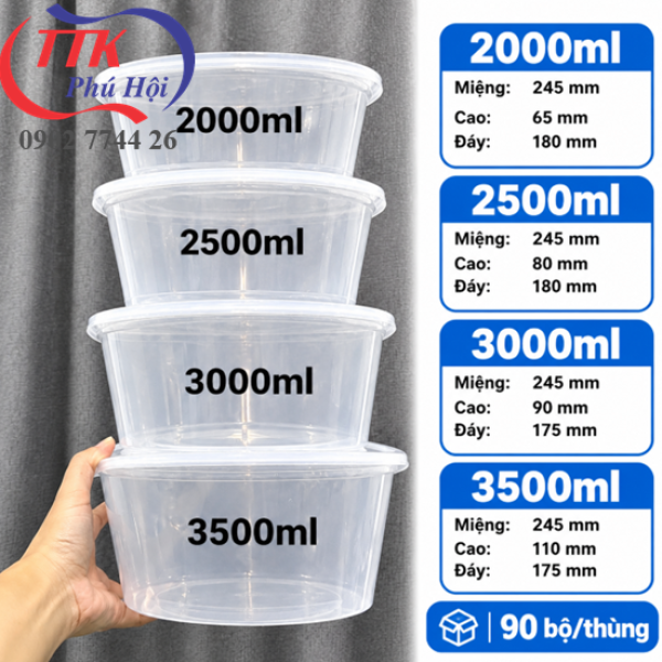 Thố nhựa 2000ml / 2500ml / 3000ml / 3500ml