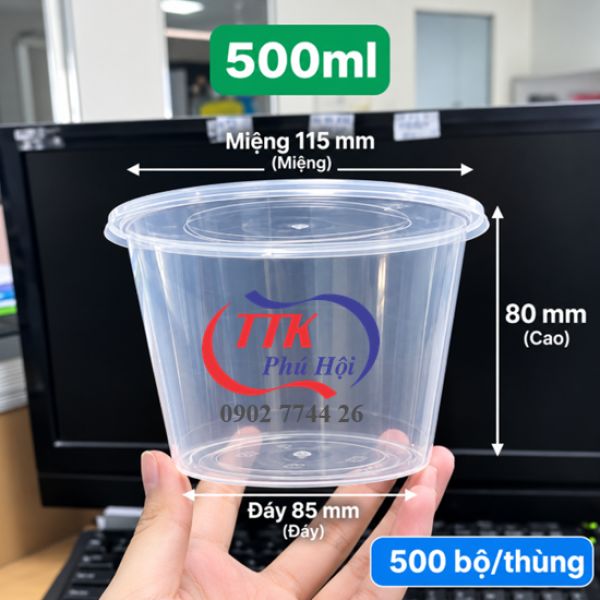 Thố nhựa đựng phở, cháo súp, mì...500ml