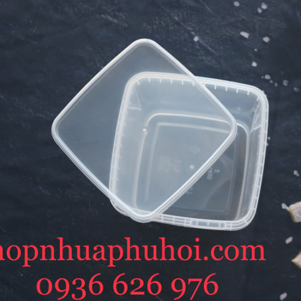 Thố nhựa vuông đựng đông trùng