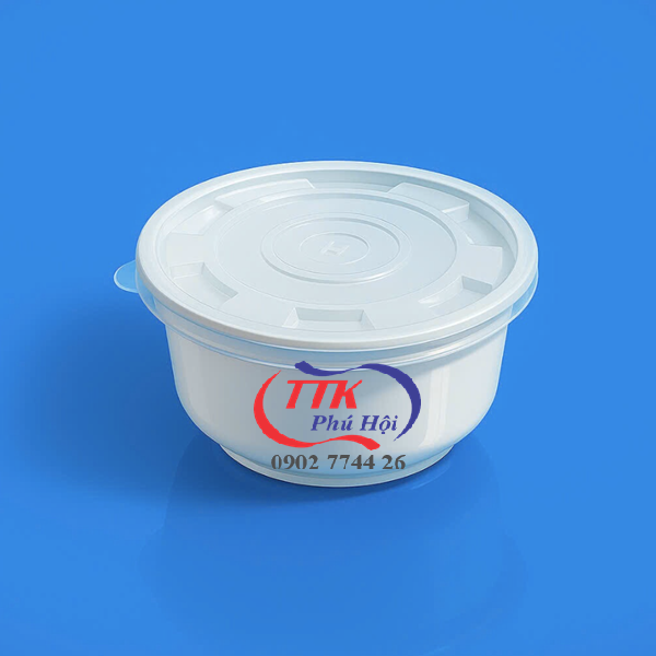 Tô nhựa trắng đựng phở, súp 510ml