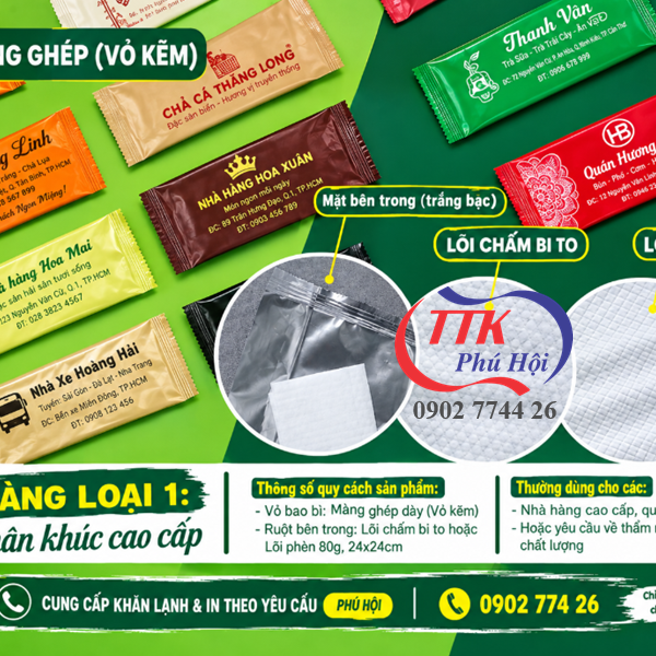 Xưởng sản xuất khăn lạnh khách sạn tại tphcn