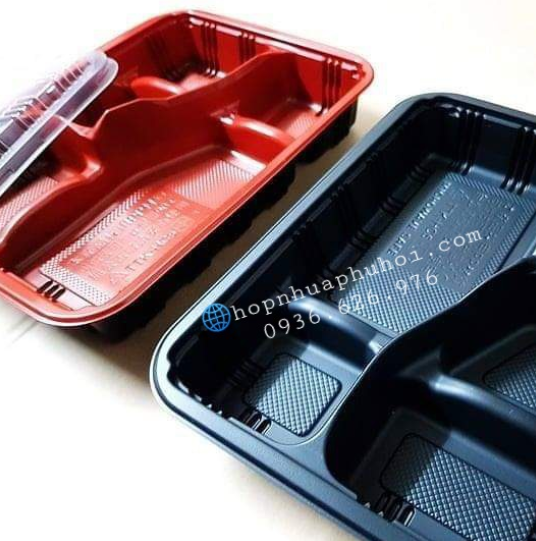 Hộp cơm 5 ngăn đỏ đen