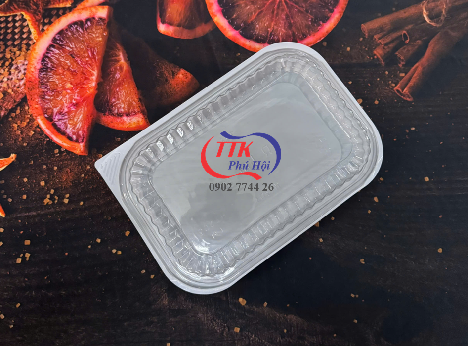 Hộp đựng thực phẩm trắng 1 ngăn – HT203
