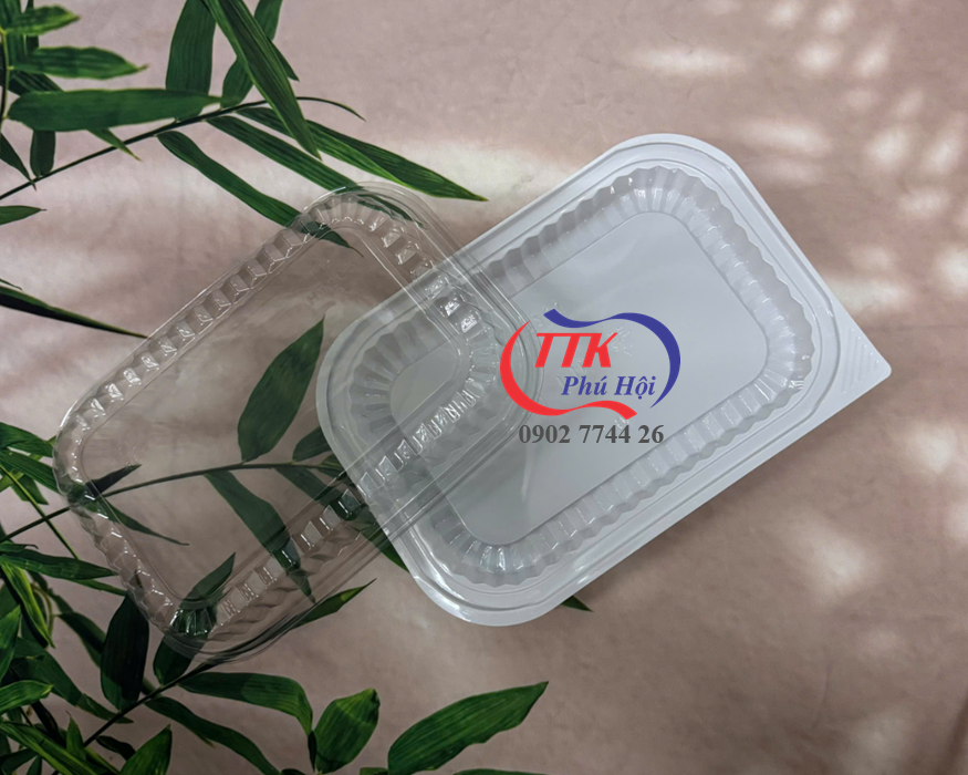Hộp đựng thực phẩm trắng 1 ngăn – HT203