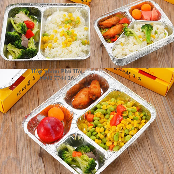 Hộp nhôm, khay nhôm 2 ngăn