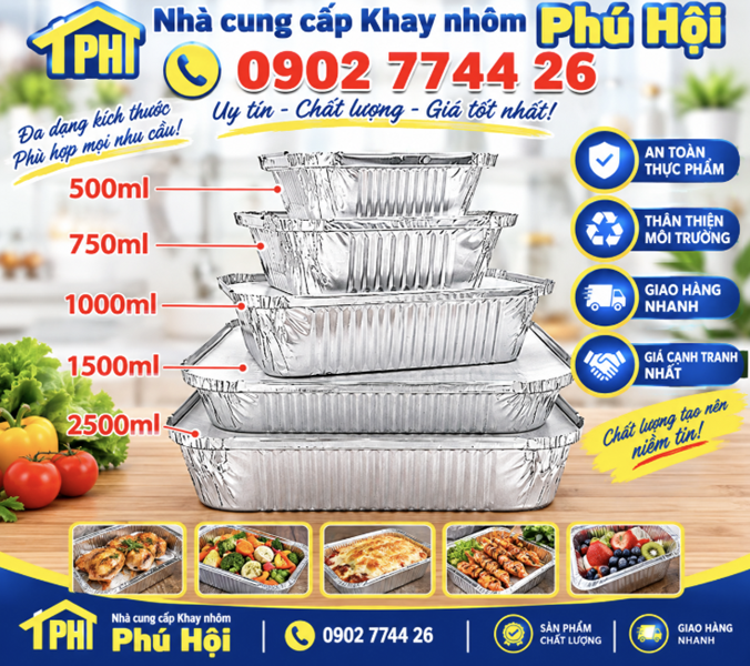 Hộp nhôm đựng thức ăn tại Tp hcm