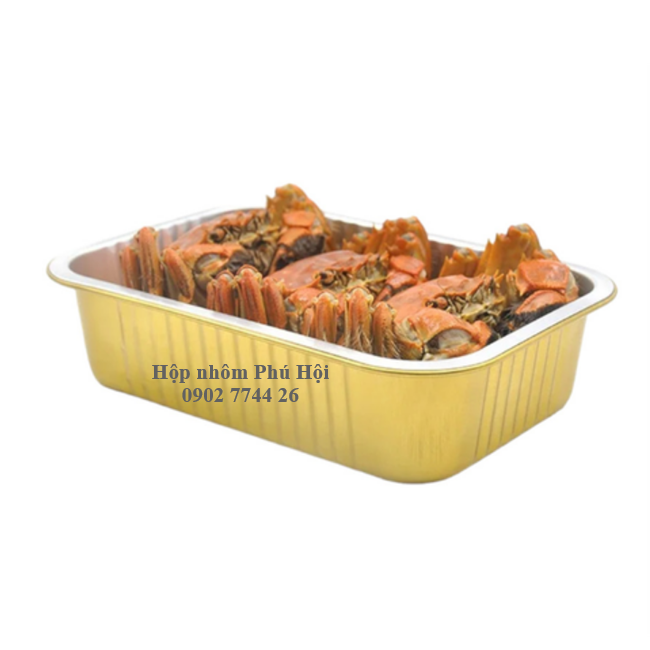 Hộp nhôm, khay nhôm màu vàng 1000ml