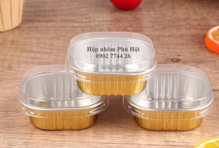 Hộp nhôm, khay nhôm màu vàng 125ml