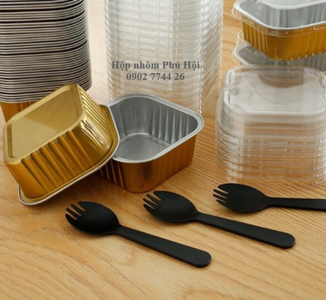Hộp nhôm, khay nhôm màu vàng 125ml
