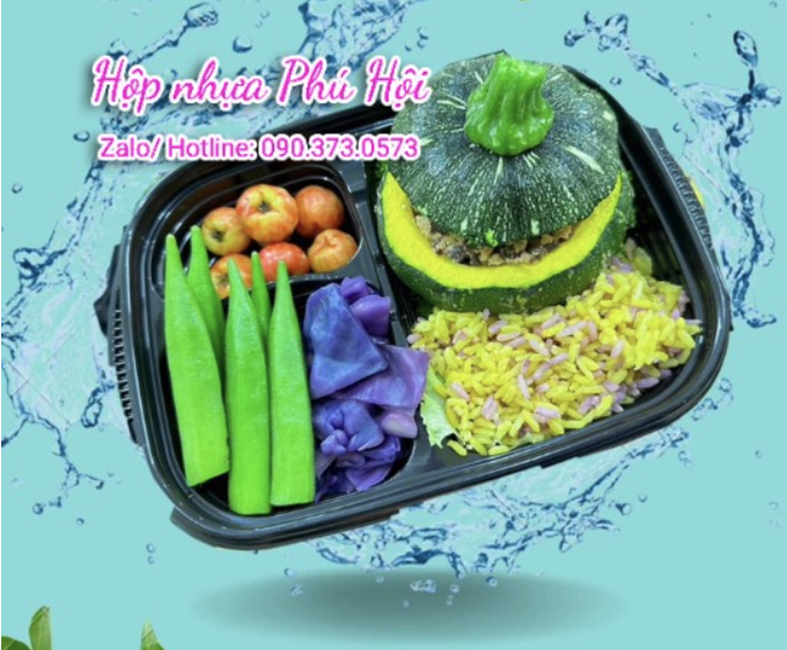 Hộp nhựa đựng cơm 3 ngăn cao cấp