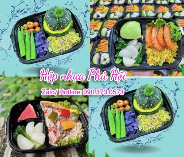 Hộp nhựa đựng cơm 3 ngăn cao cấp