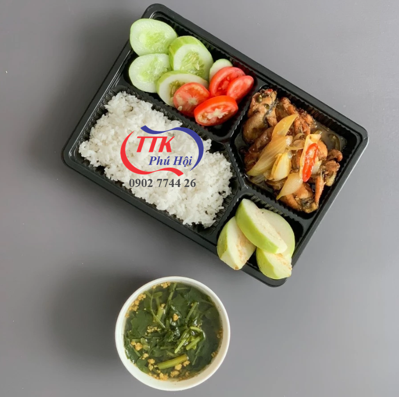Hộp nhựa đựng cơm 4 ngăn cao cấp HT25A