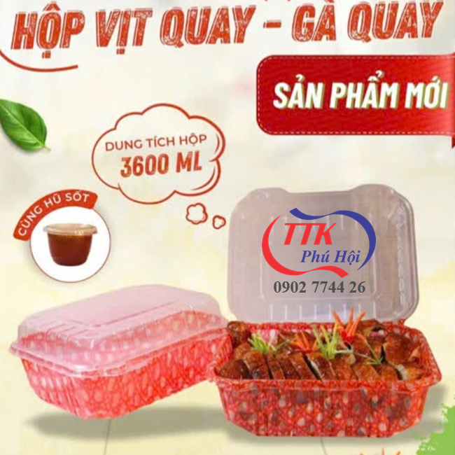 Hộp nhựa đựng gà, vịt, chim, heo quay