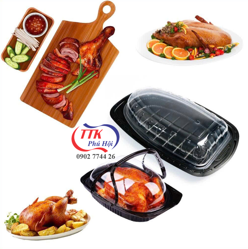 Hộp nhựa đựng gà, vịt, chim, heo quay
