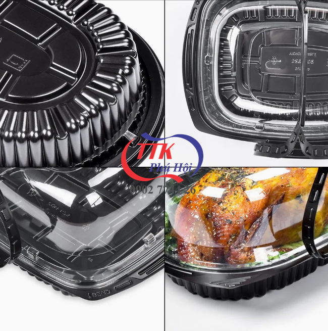 Hộp nhựa đựng gà vịt nguyên con có tay xách cao cấp
