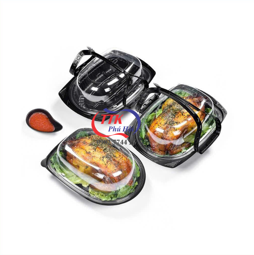 Hộp nhựa đựng gà vịt nguyên con có tay xách cao cấp