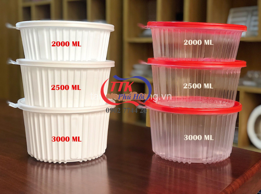 Hộp nhựa tròn đựng gà vịt heo quay