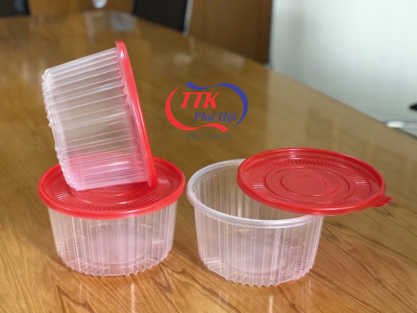 Hộp nhựa tròn đựng lẩu canh, cá, gà, vịt