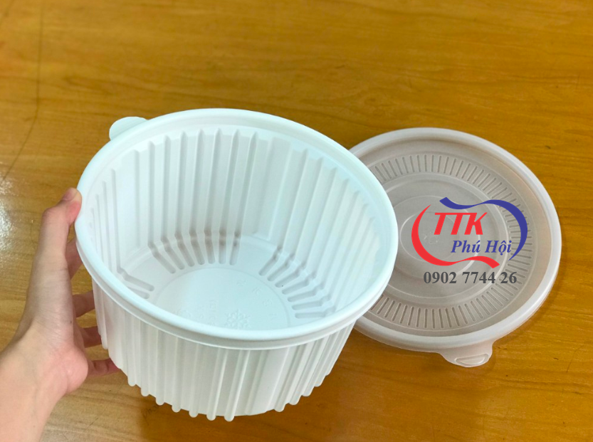 Hộp nhựa tròn đựng lẩu canh, cá, gà, vịt