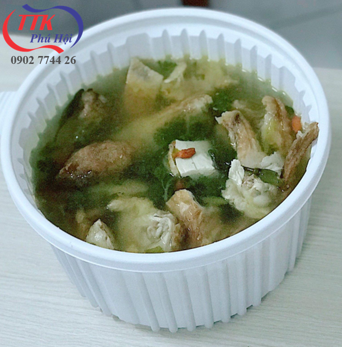 Hộp nhựa tròn đựng lẩu canh, cá, gà, vịt