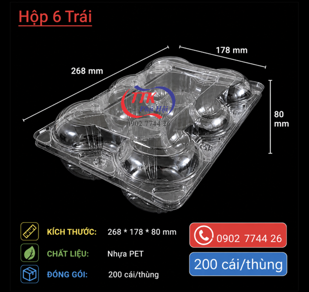 Hộp nhựa trong đựng trái cây giá rẻ