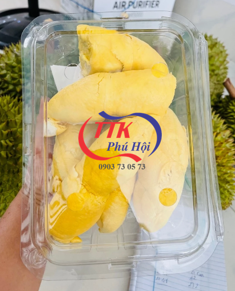 Hộp nhựa trong nắp liền đựng sầu riêng