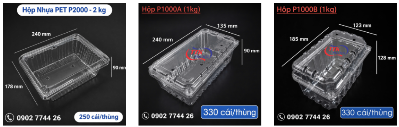 Hộp PET đựng trái cây