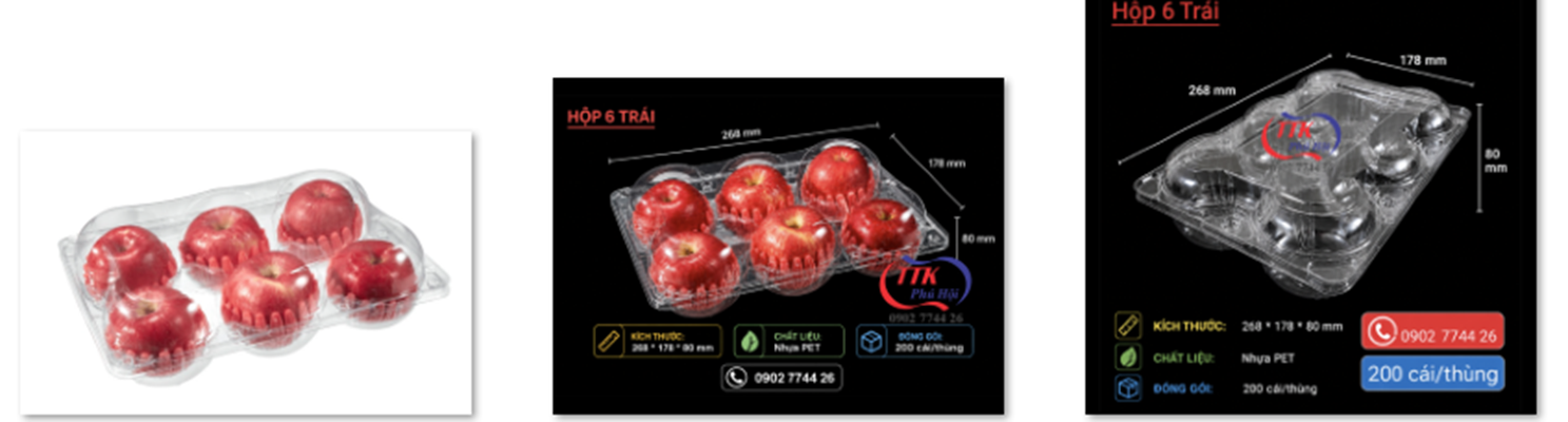 Hộp PET đựng trái cây giá rẻ