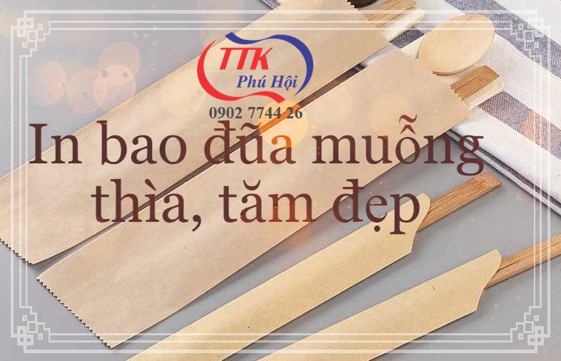 In bao bì combo muỗng đũa dùng 1 lần