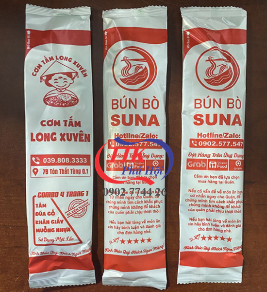 In bao bì combo muỗng đũa dùng 1 lần