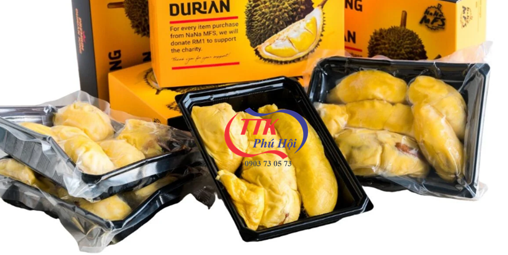 Khay đế đen đựng sầu riêng