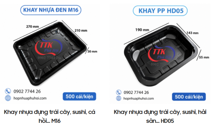 Khay nhựa đựng rau củ