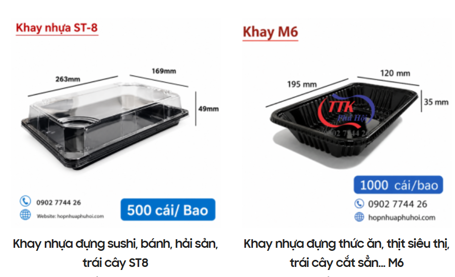 Khay nhựa đựng thực phẩm TPHCM