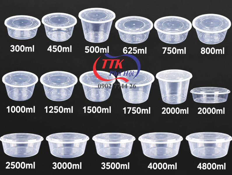 Thố nhựa đen đựng phở, cháo, mì, lẩu... 1750ml