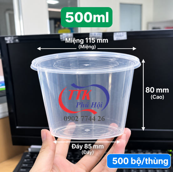 Thố nhựa đựng phở, cháo súp, mì...500ml