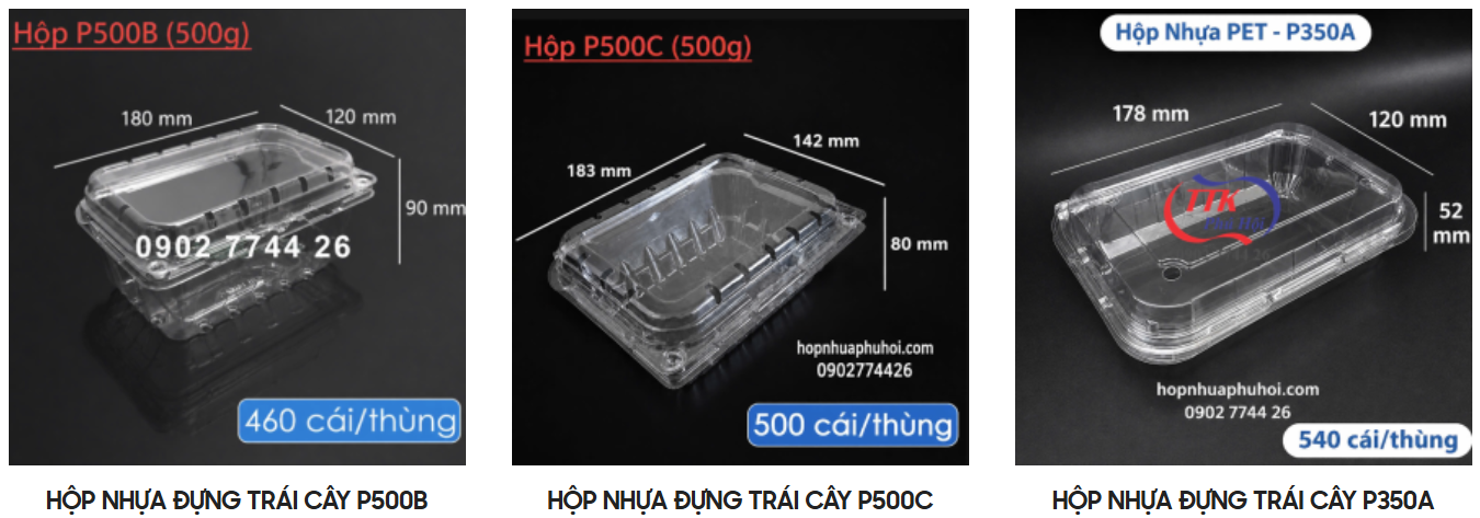 Xưởng sản xuất hộp nhựa trong đựng trái cây