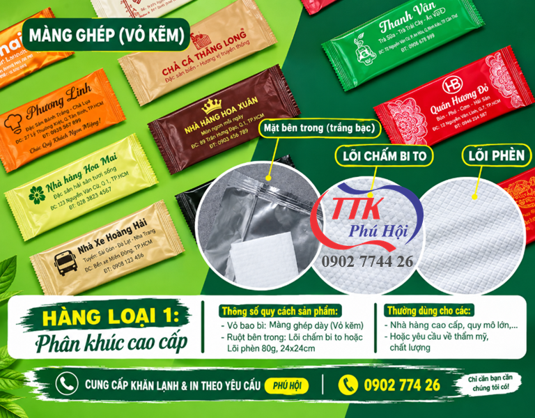 Xưởng sản xuất khăn lạnh khách sạn tại tphcn