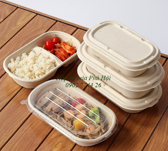 Hộp bã mía 1 ngăn nắp bã mía 700ml tại Quận 6 TP HCM