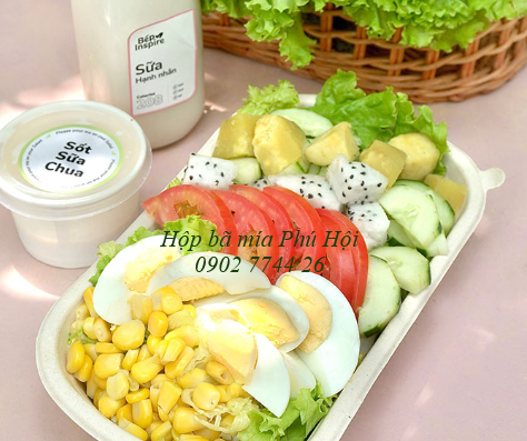 Hộp bã mía 1 ngăn nắp nhựa PET 700ml tại Quận 8 TP HCM