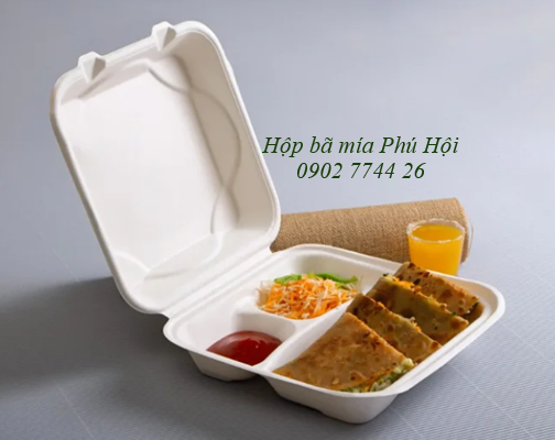 Hộp bã mía 3 ngăn nắp liền tại Quận Thủ Đức TPHCM