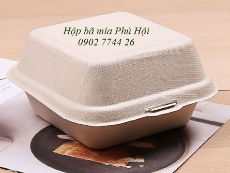 Hộp bã mía vuông đựng hamburger tại Quận 1 TP HCM