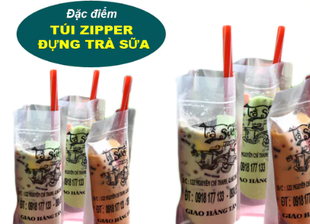 Túi Zip Đựng Trà Sữa Đẹp