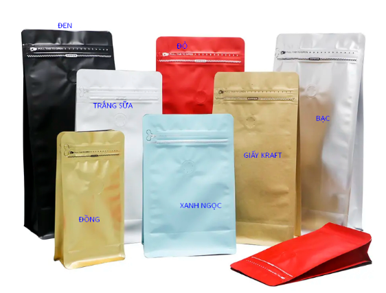 Túi zip màu đáy bằng-8 cạnh