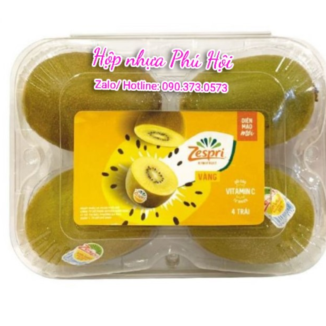 Hộp nhựa đựng 4 trái kiwi cao cấp